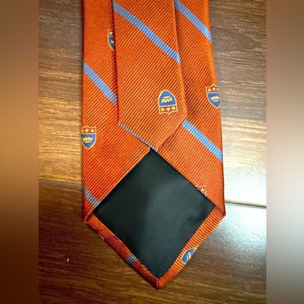 TOMMY HILFIGER 100% Silk Copper University Style Necktie - Picture 7 of 10